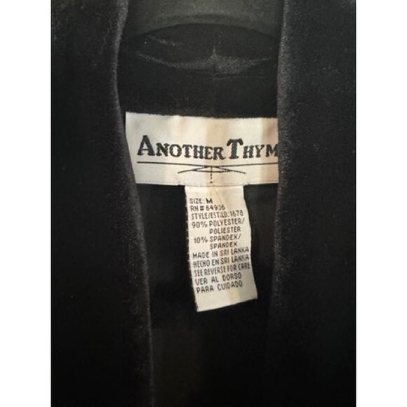 Vintage Another Thyme Black Velvet Velour Glam Whimsigoth Open Cardigan Jacket - Picture 4 of 6